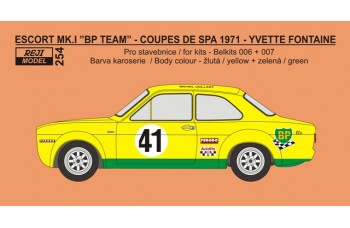 Decal – Ford Escort Mk.I (circuit version) - Coupes de Spa 1971 - #41 Yvette Fontaine